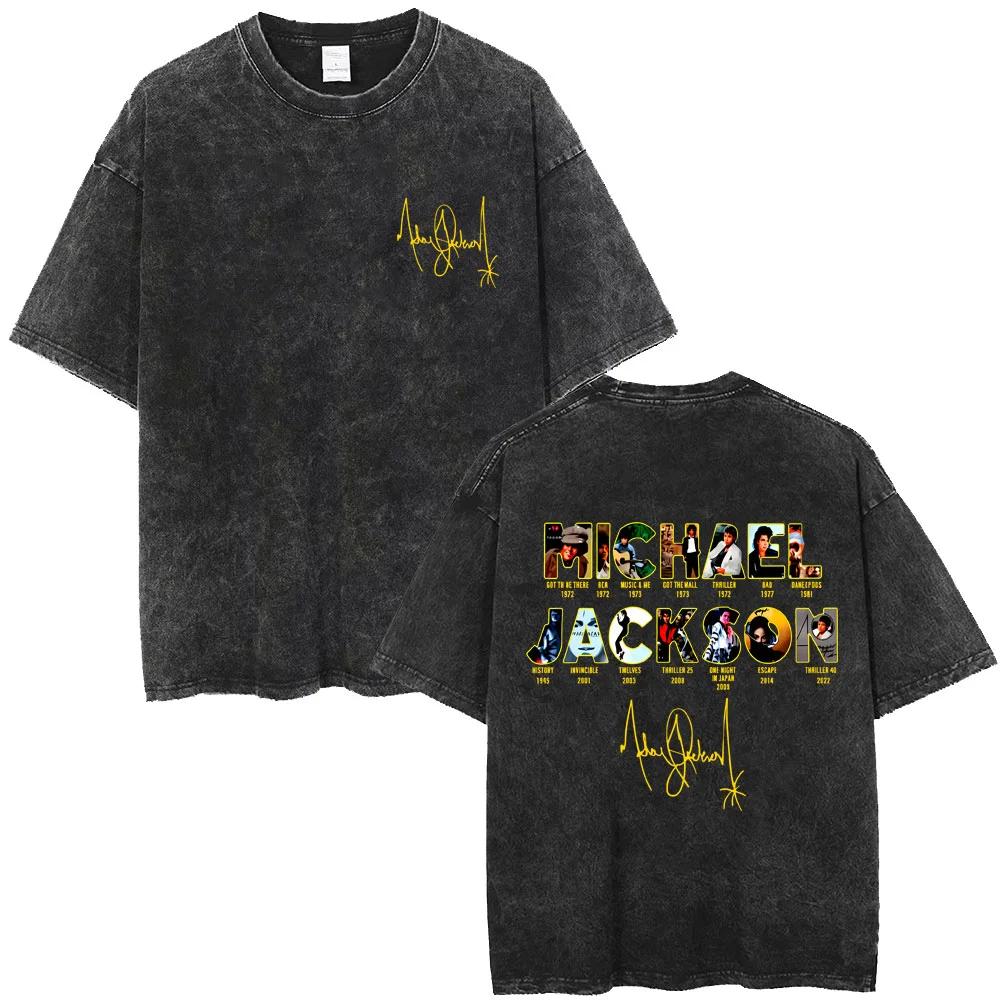 Lavé Vintage Michael Jackson Thriller graphique T-shirt hommes femmes mode rétro gothique Rock