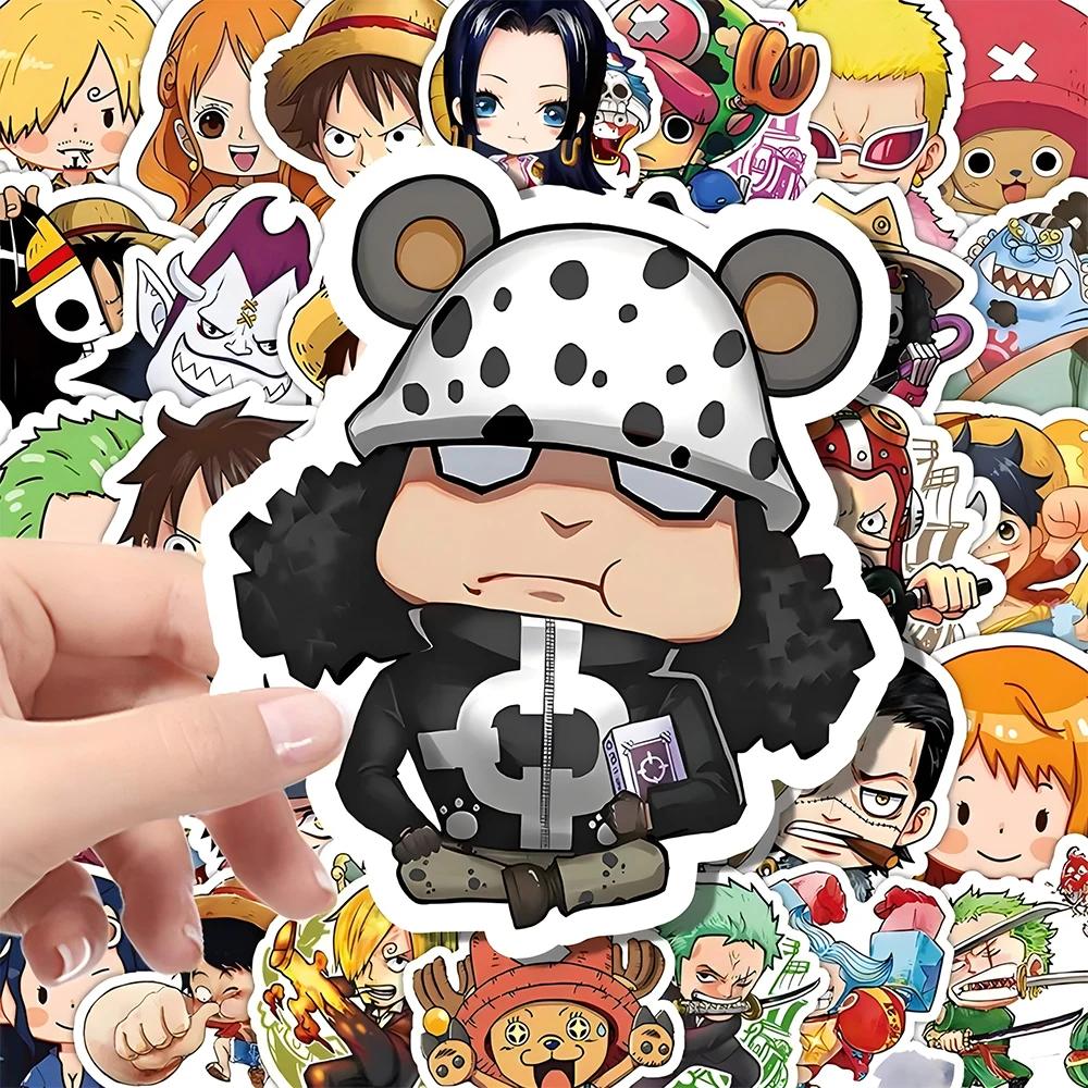 55 pièces une pièce mignon dessin animé autocollants bricolage Skateboard coque de téléphone ordinateur portable moto ét