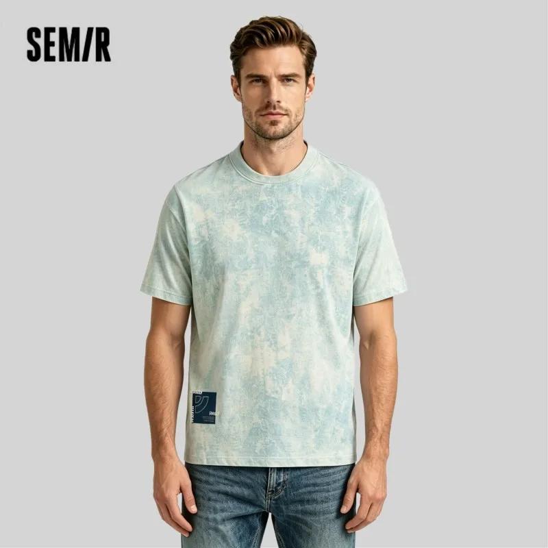 T-shirt Homme Semir 2026 en Maille Imprimée Effet Denim Batik