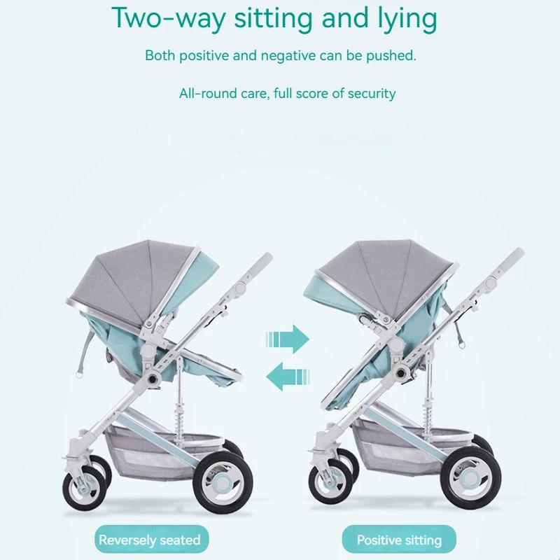 Poussette de Luxe Légère 2 en 1 pour Bébé