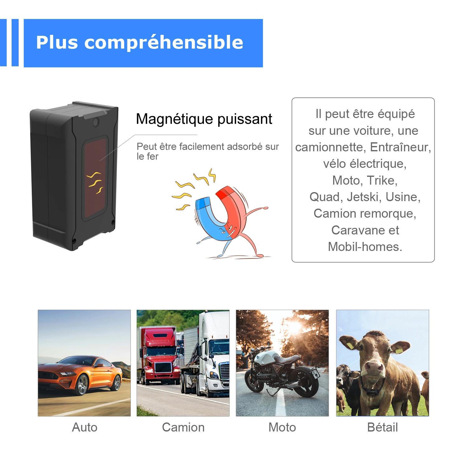 Traqueur GPS de précision de 5 m antivol de véhicule de suivi à distance pour le bétail de moto de camion de voiture ave