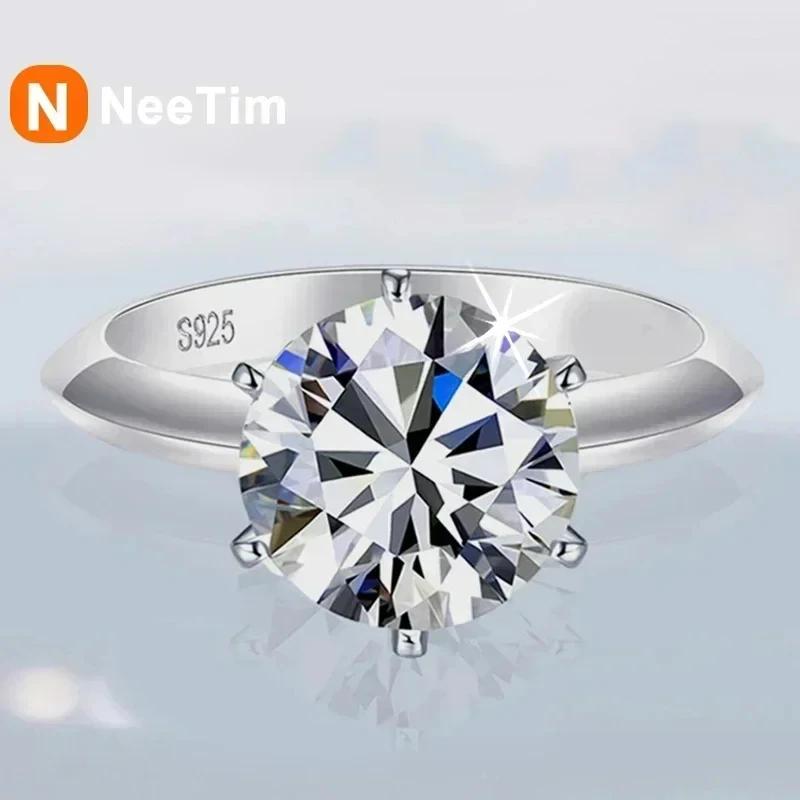 Bague Moissanite 0.5-5ct pour femmes