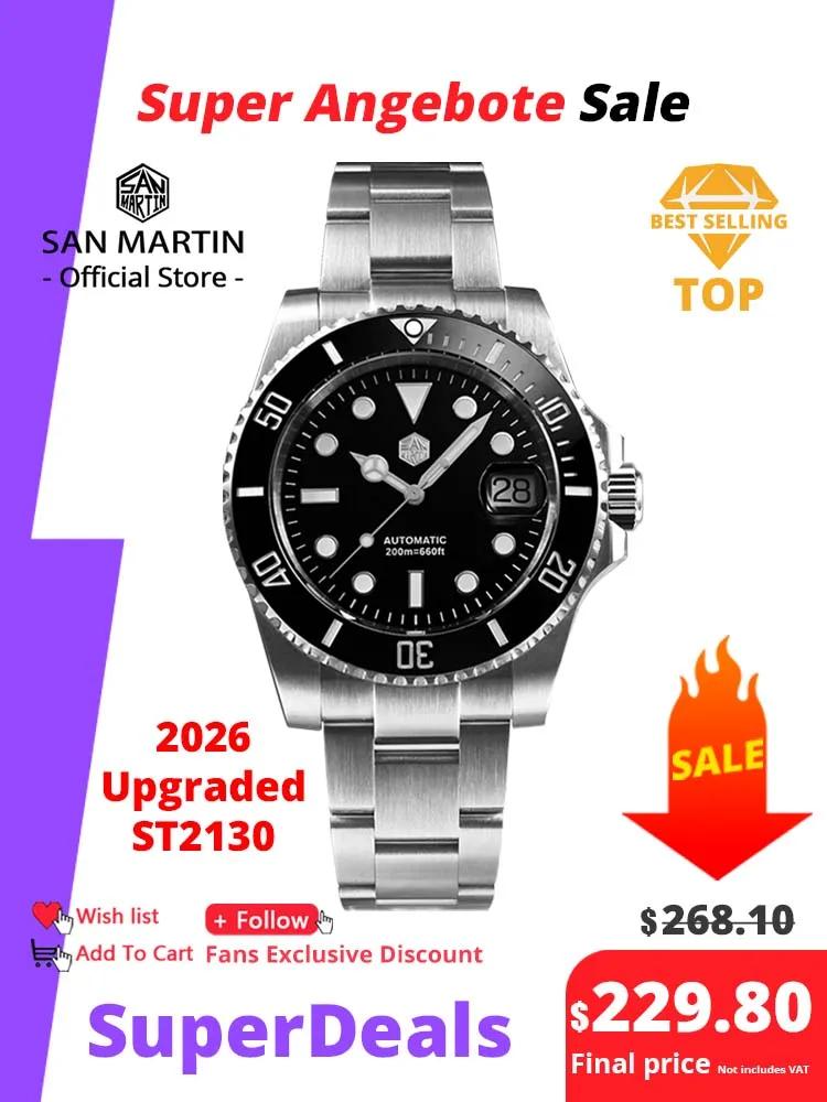 San Martin – montre de plongée Water Ghost pour hommes