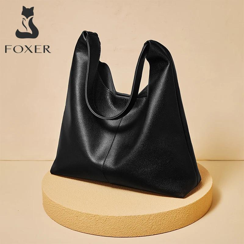 Sac fourre-tout d'épaule en cuir fendu pour femme FOXER