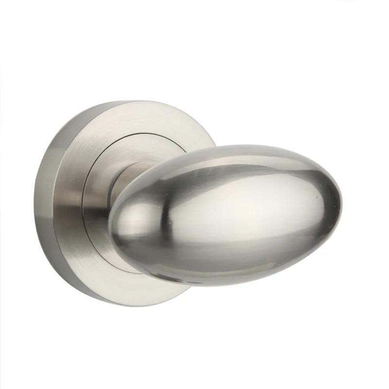 Poignée de porte ovale en forme d'œuf, superbe, sans corps de serrure, en alliage de zinc, 4 couleurs, quincaillerie pour la maison