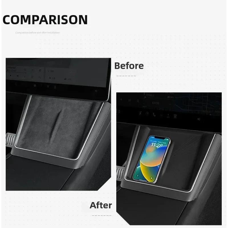Tapis antidérapant en gel de silice pour charge sans fil de la console centrale de voiture
