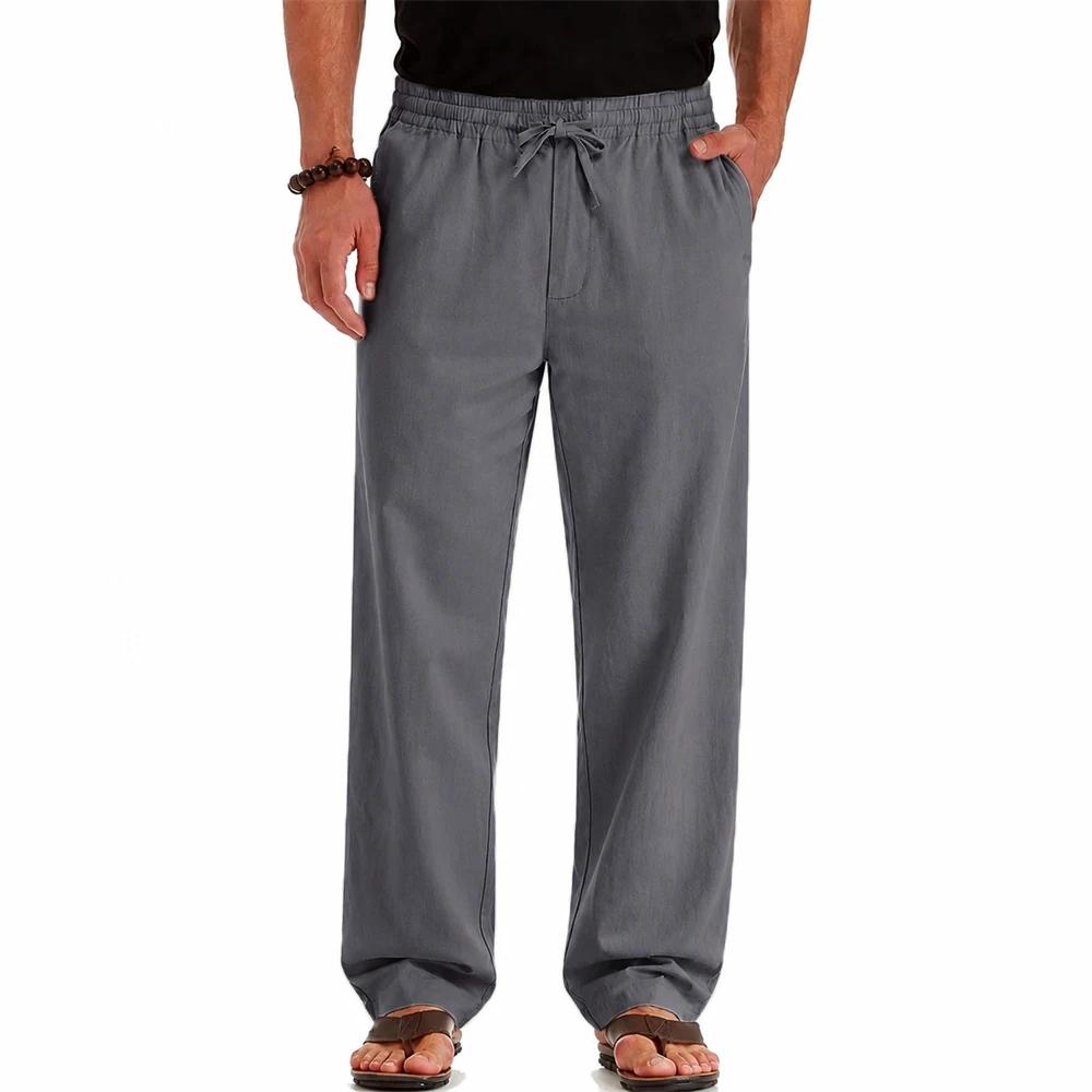 Pantalon Long en coton et lin pour hommes