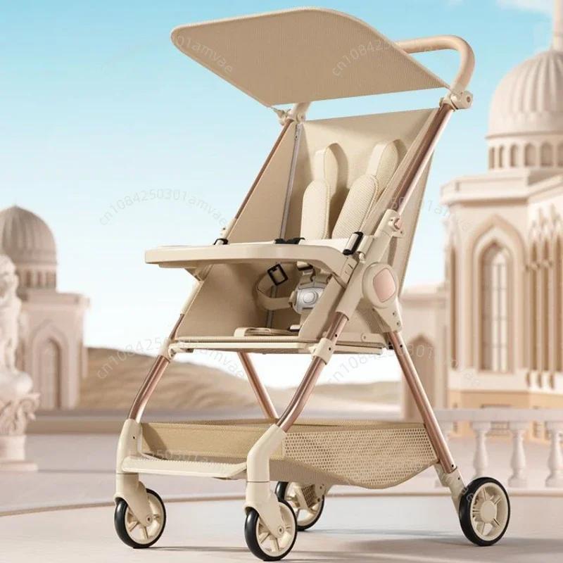 Poussette bébé ultra-légère pliable avec dossier réglable, poussette parapluie de poche de voyage, poussette bébé simple avec escalade de salle à manger