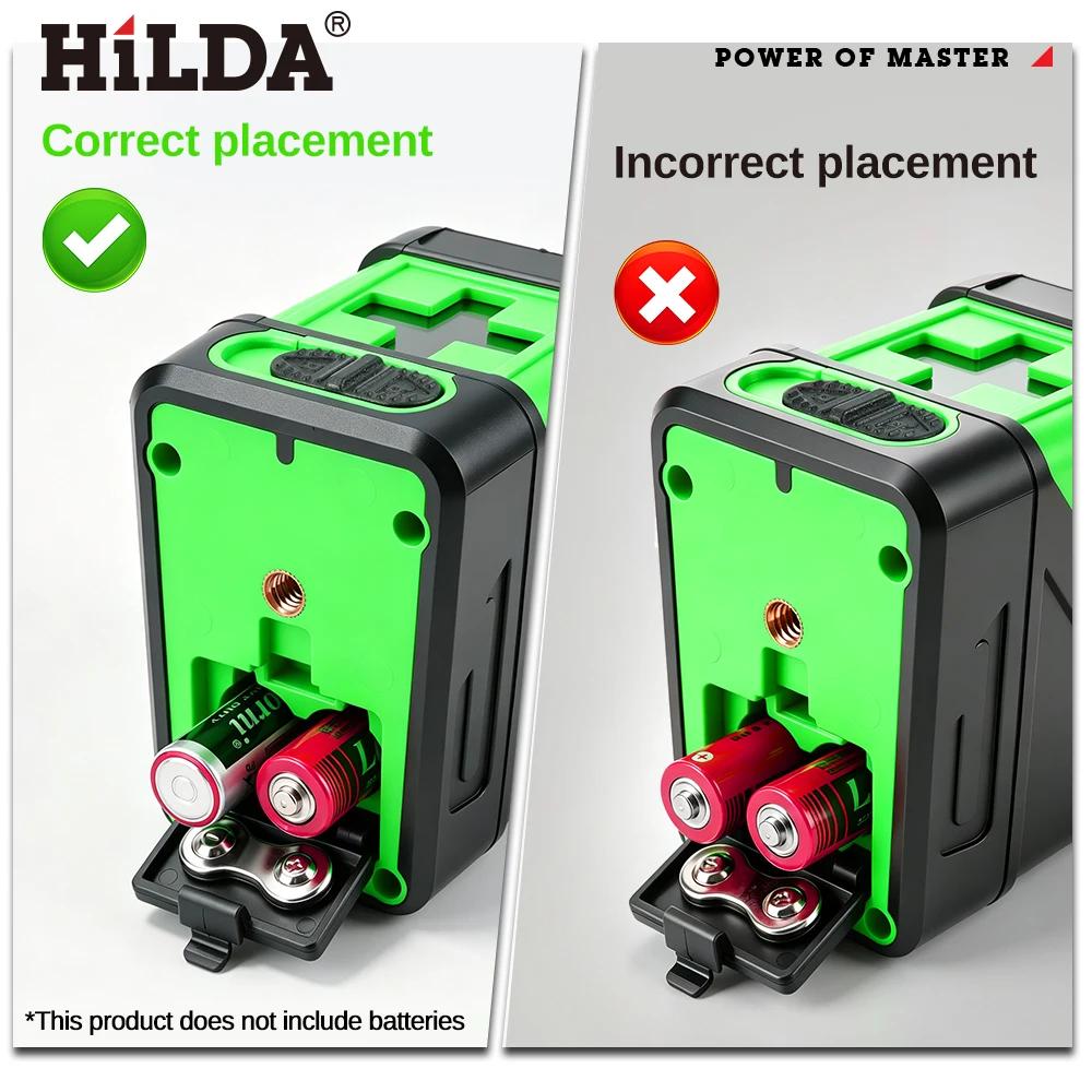 HILDA 2 Lignes Niveau Laser Auto Nivellement Vert Poutres