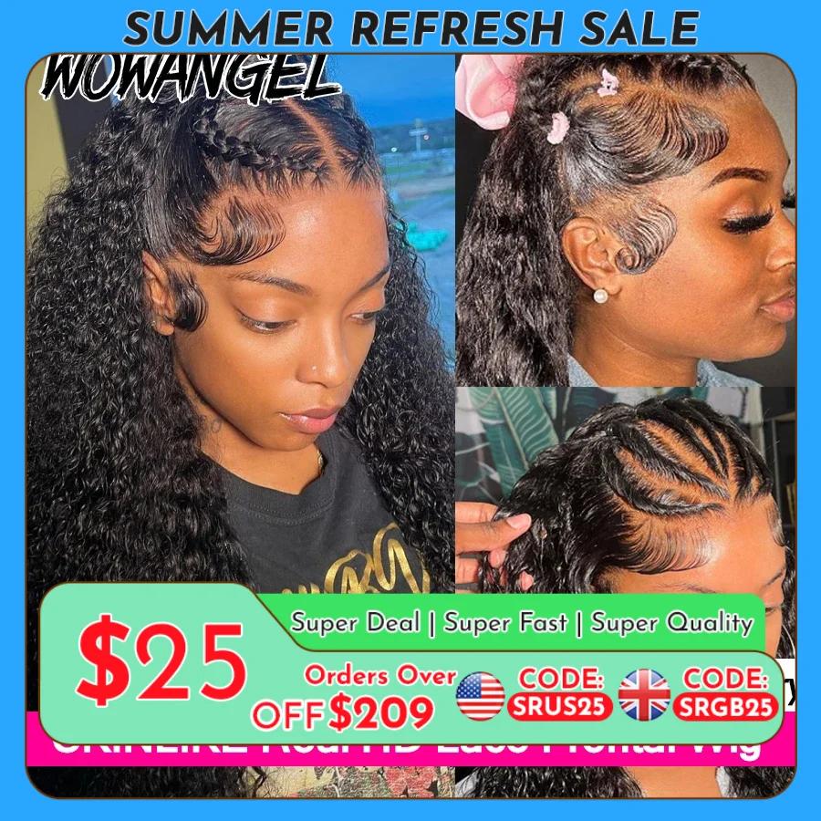 Wow Angel-Perruque de cheveux humains bouclés pré-épilés pour femme
