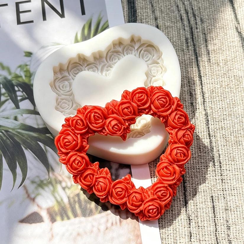 Moule en silicone en forme de cœur de rose pour la pâtisserie