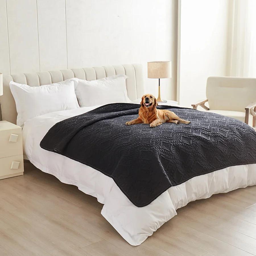 Housse de lit imperméable pour chien, couverture pour meubles, protection de lit, housse de canapé pour chiens et chats, couvre-lit à dos antidérapant résistant à la saleté