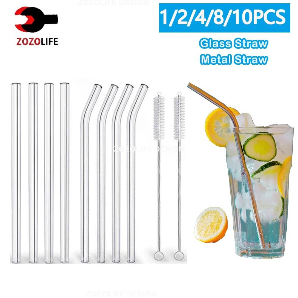 Pailles en verre écologiques réutilisables
