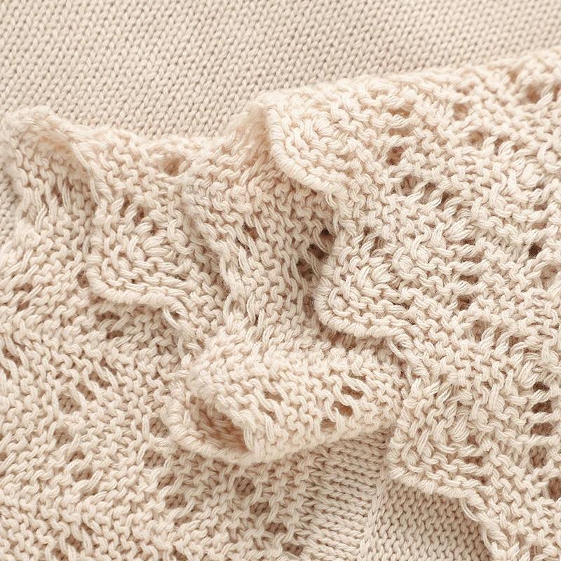 Couverture tricotée pour nouveau-né garçon fille : enveloppe d'emmaillotage douce