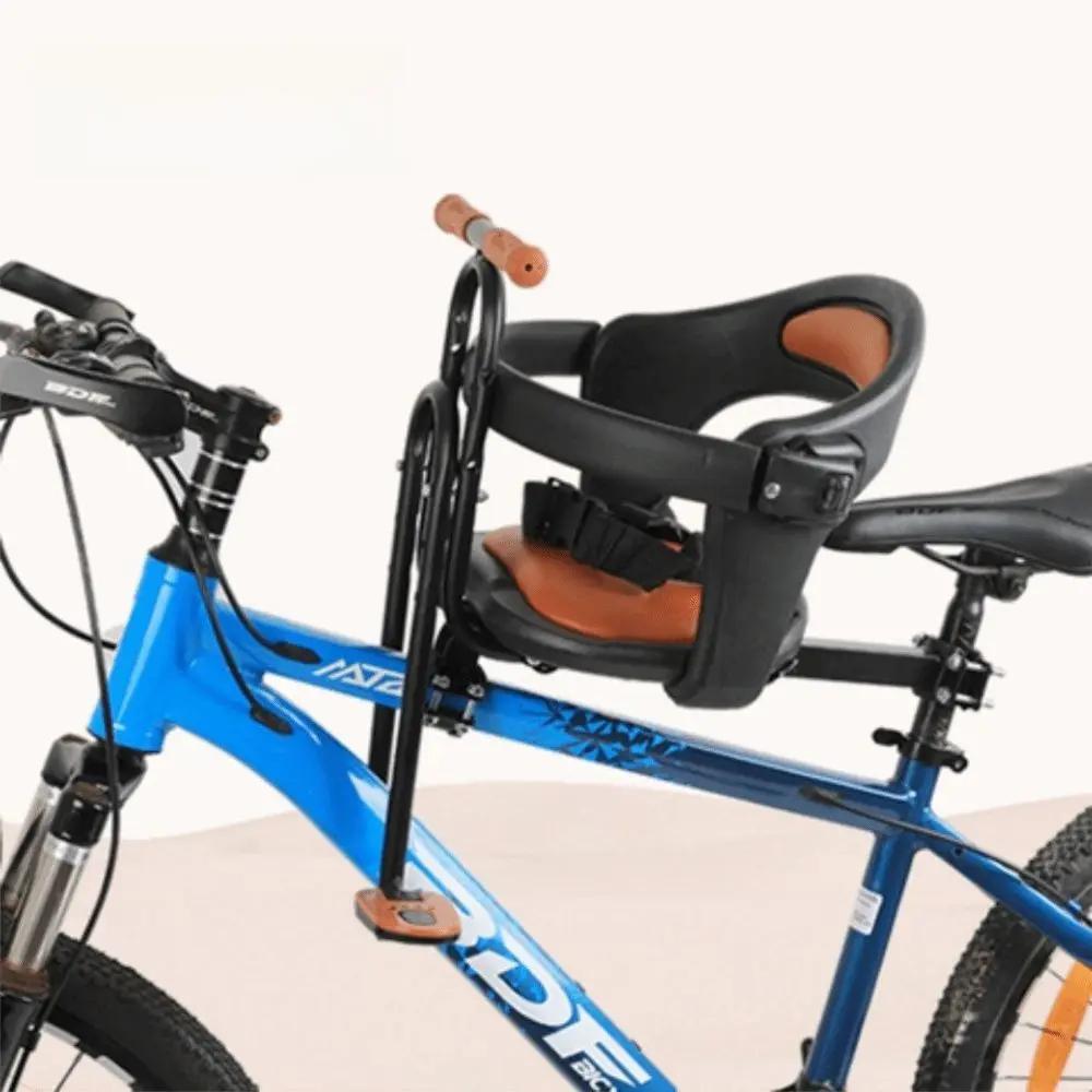 Siège enfant avant rembourré pour vélo VTT avec accoudoir à pédale, installation facile