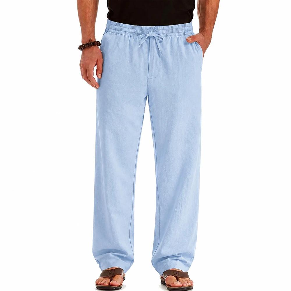 Pantalon Long en coton et lin pour hommes