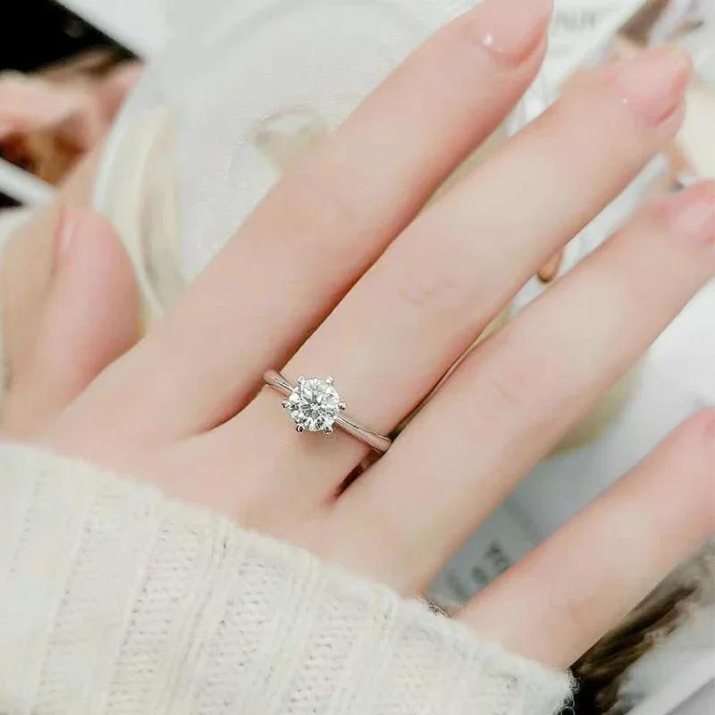Bague Moissanite 0.5-5ct pour femmes