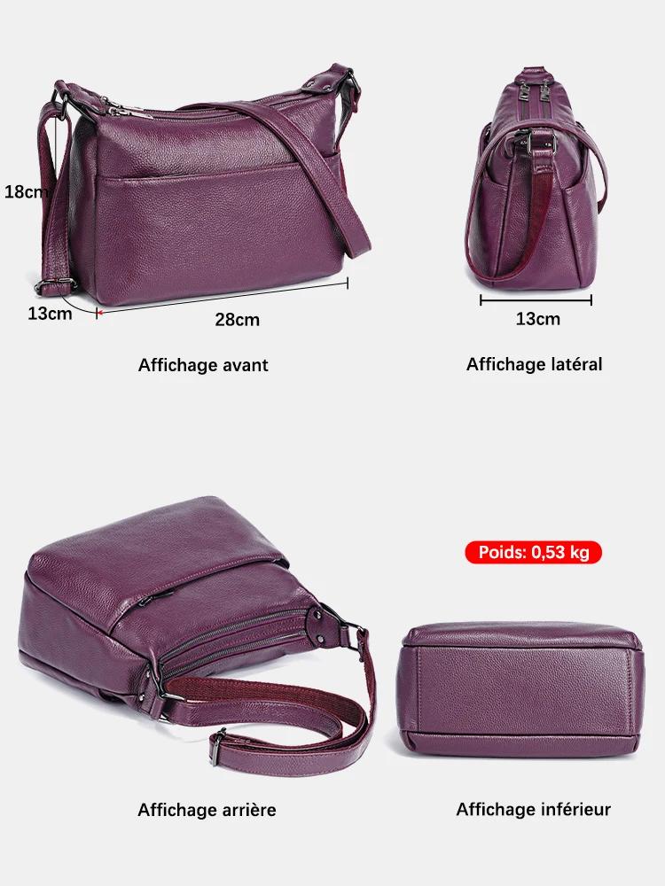 Zency – sac à bandoulière élégant en cuir véritable pour femmes