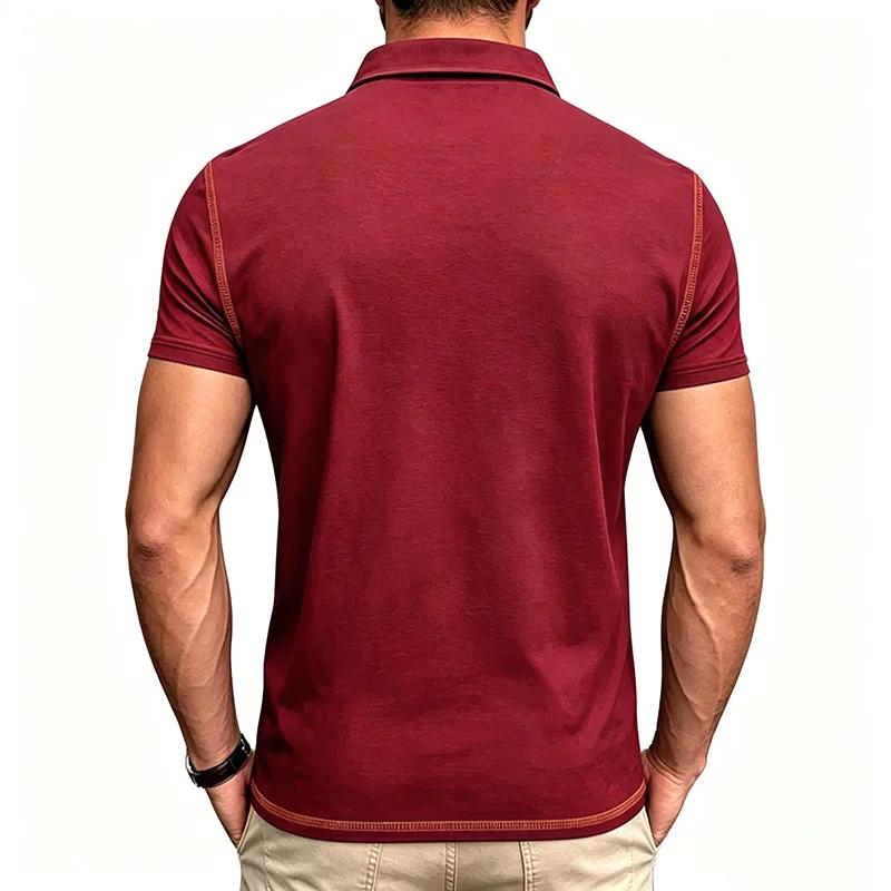 Polo décontracté à manches courtes pour hommes
