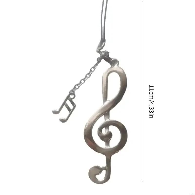 Vibrant clés anneau Musical Note Pendant Élégant Note musique élégante Accessoire Accessoire Mignon en alliage Charme P9yf