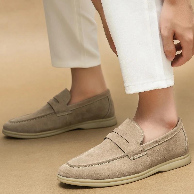Chaussures pour homme en cuir suédé rétro de créateur