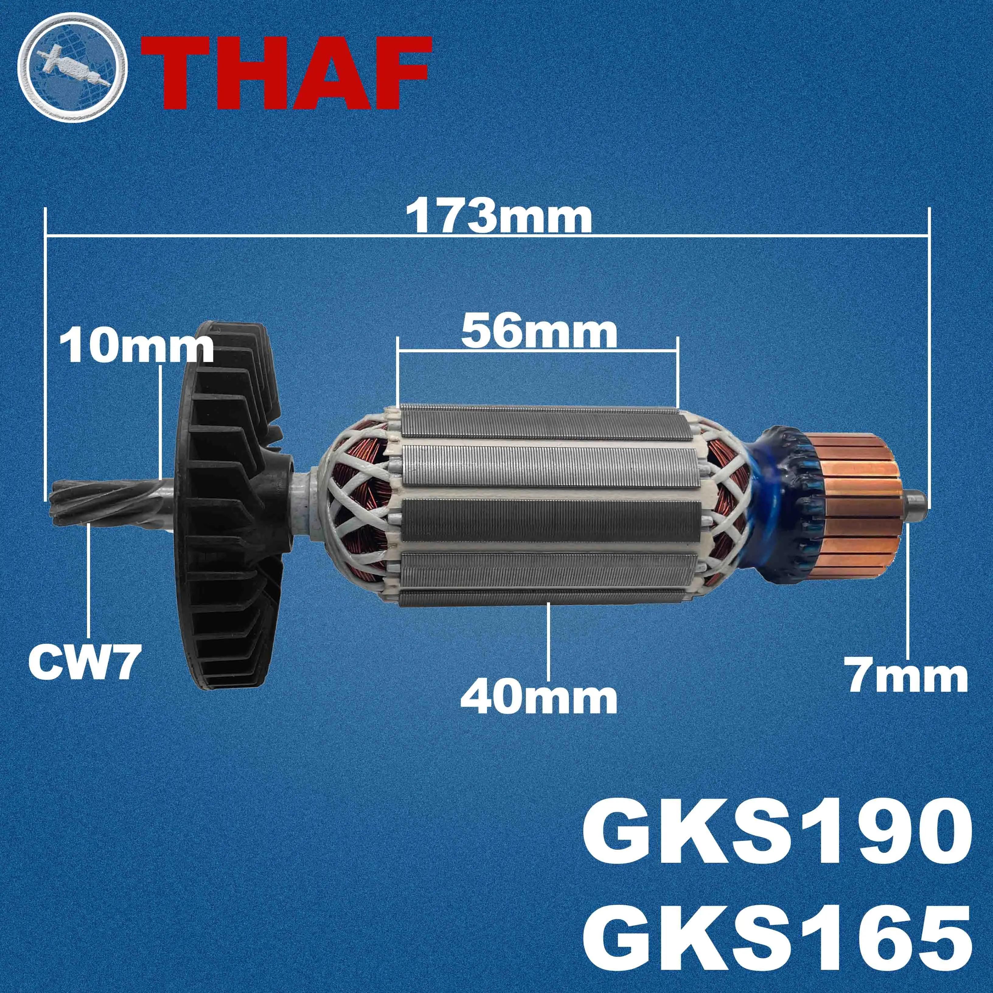 AC 220V 240V GKS190 GKS165 Induit Rotor pour BOSCH Scie Circulaire A Main Pièces de rechange