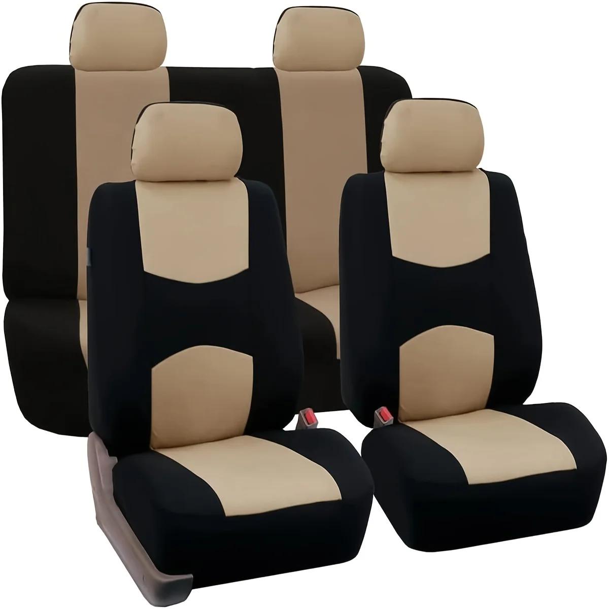Housse de siège de voiture universelle 5 places avec coussin intérieur - adaptée aux voitures, camions et SUV - durable imperméable et facile à nettoyer