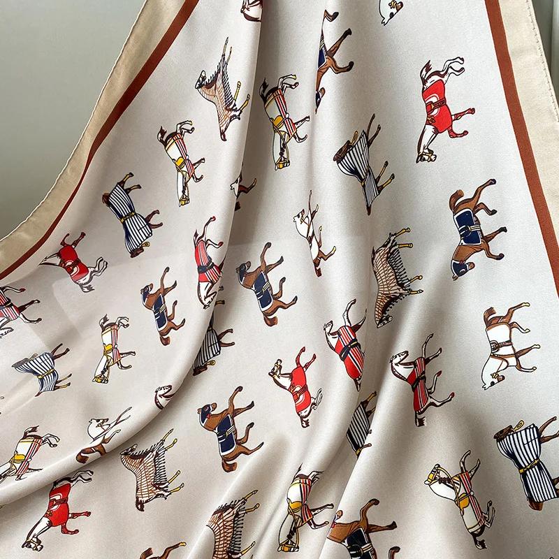 InjBag-Foulard Carré Imprimé pour Femme, Bandeau, Bandana, Grand Hijab, Nouvelle Collection d'Été
