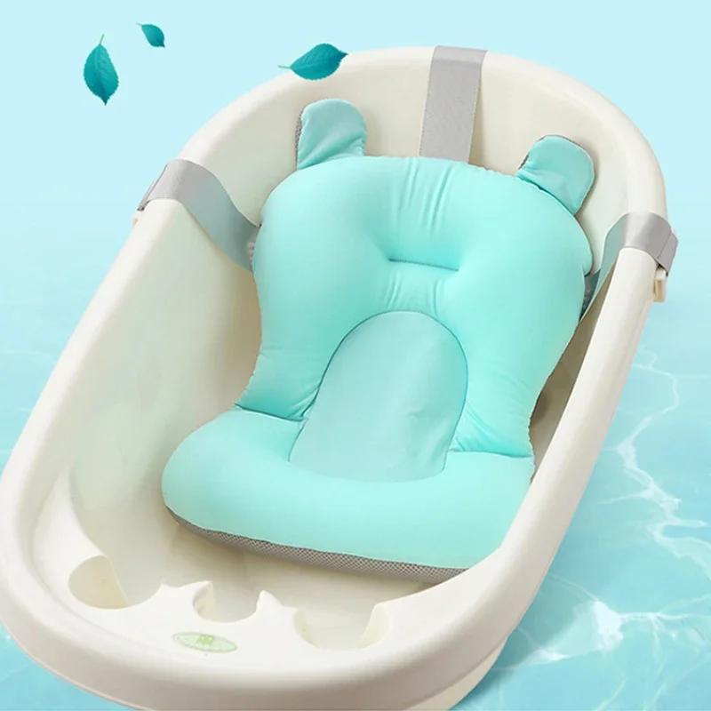 Tapis de soutien de siège de bain pour bébé, coussin de baignoire pliable et chaise pour nouveau-né, oreiller de baignoire pour bébé, antidérapant, doux et confortable, coussin corporel