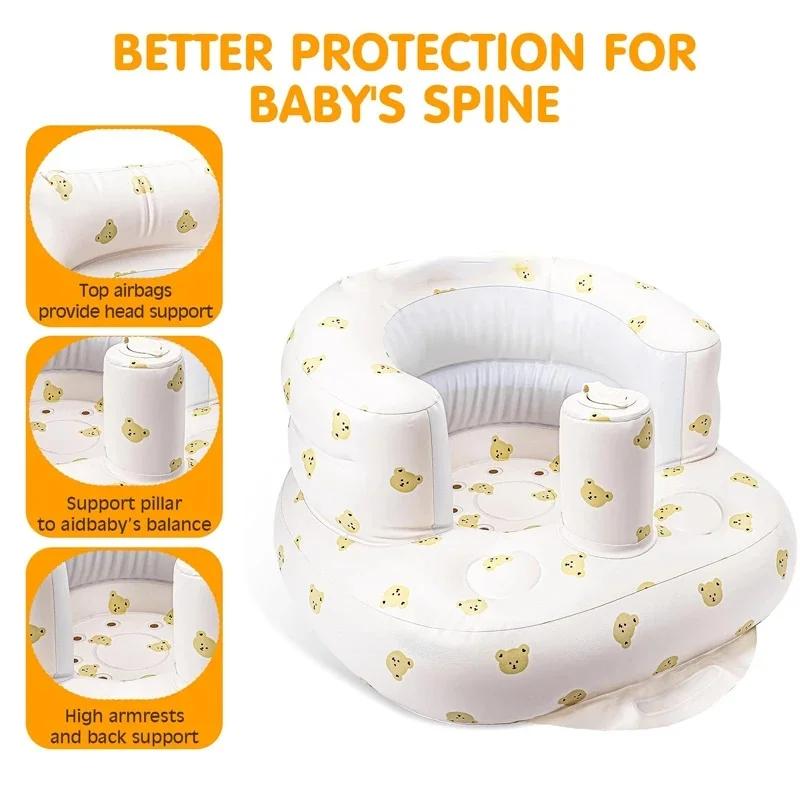 Siège gonflable pour bébés de 3 à 36 mois, pompe à air intégrée, canapé pour enfants, siège Bumbo pour apprendre à s'asseoir, pour l'alimentation, le camping