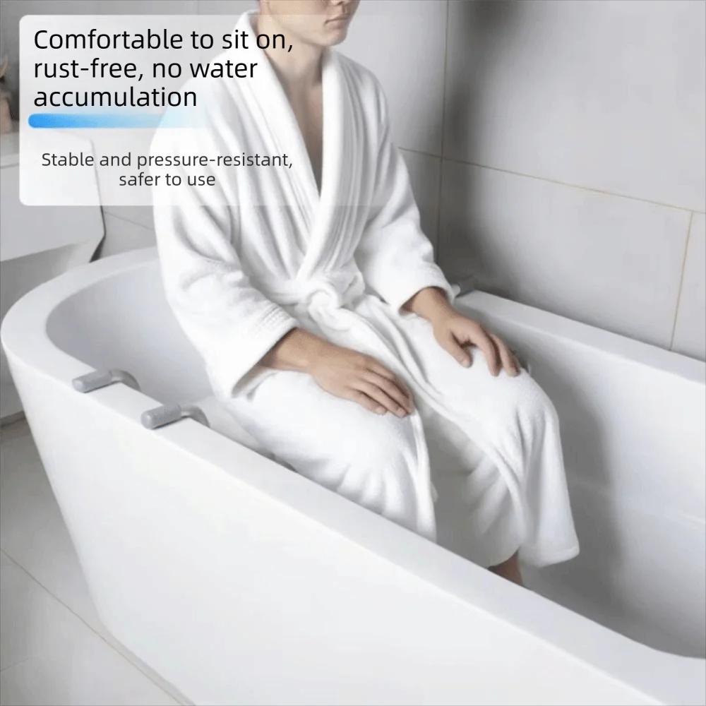 Siège de baignoire robuste à capacité de charge élevée, largeur réglable, longueur ajustable, support de baignoire durable antidérapant, suspendu et antidérapant