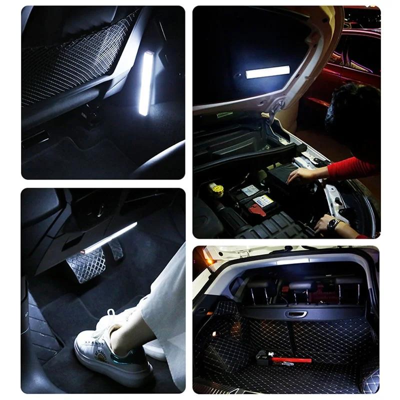 SEAMETAL veilleuse voiture toit lampe à LED 3 Modes sans fil corps humain Induction USB coffre Auto intérieur