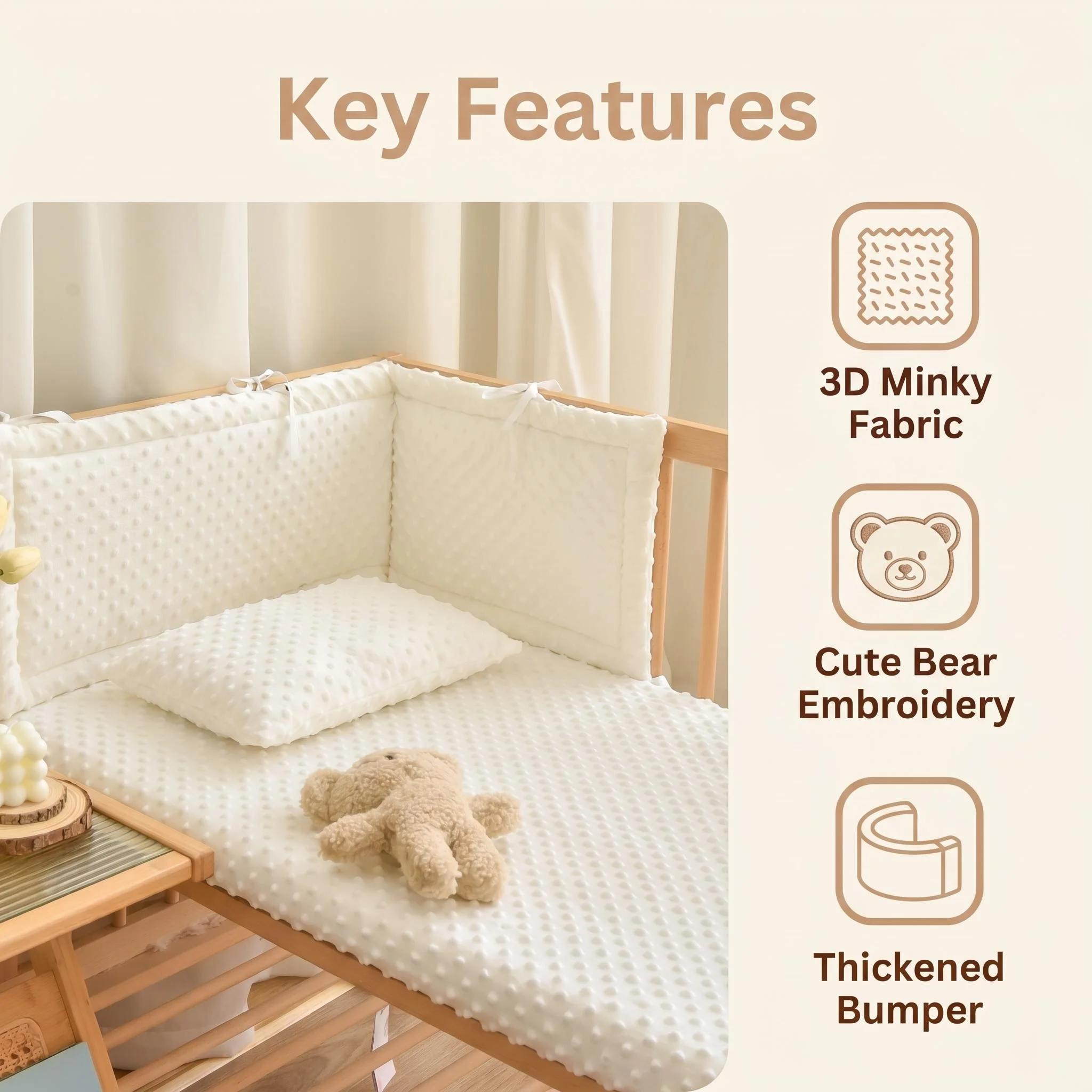 1 pièce de barrière de lit en peluche douce pour bébé, pare-chute anti-chute pour bébé et enfant avec polaire, barrière de protection pour lit d'enfant avec motif brodé animal, coussin pour bébé, plus