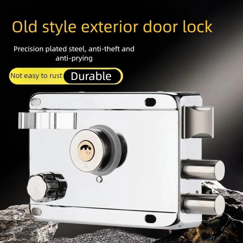 Serrures de porte extérieures en acier inoxydable, serrure de sécurité antivol, serrure de porte en bois à assurance Multiple avec clés, quincaillerie de meubles