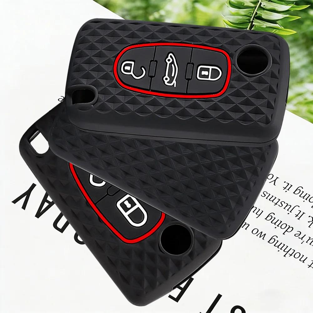 Housse de protection pour clé de voiture en silicone souple de qualité supérieure pour Citroën C-Crosser C3 C4 Picasso Berlingo, compatible avec Peugeot Partner Tepee 207 307 308