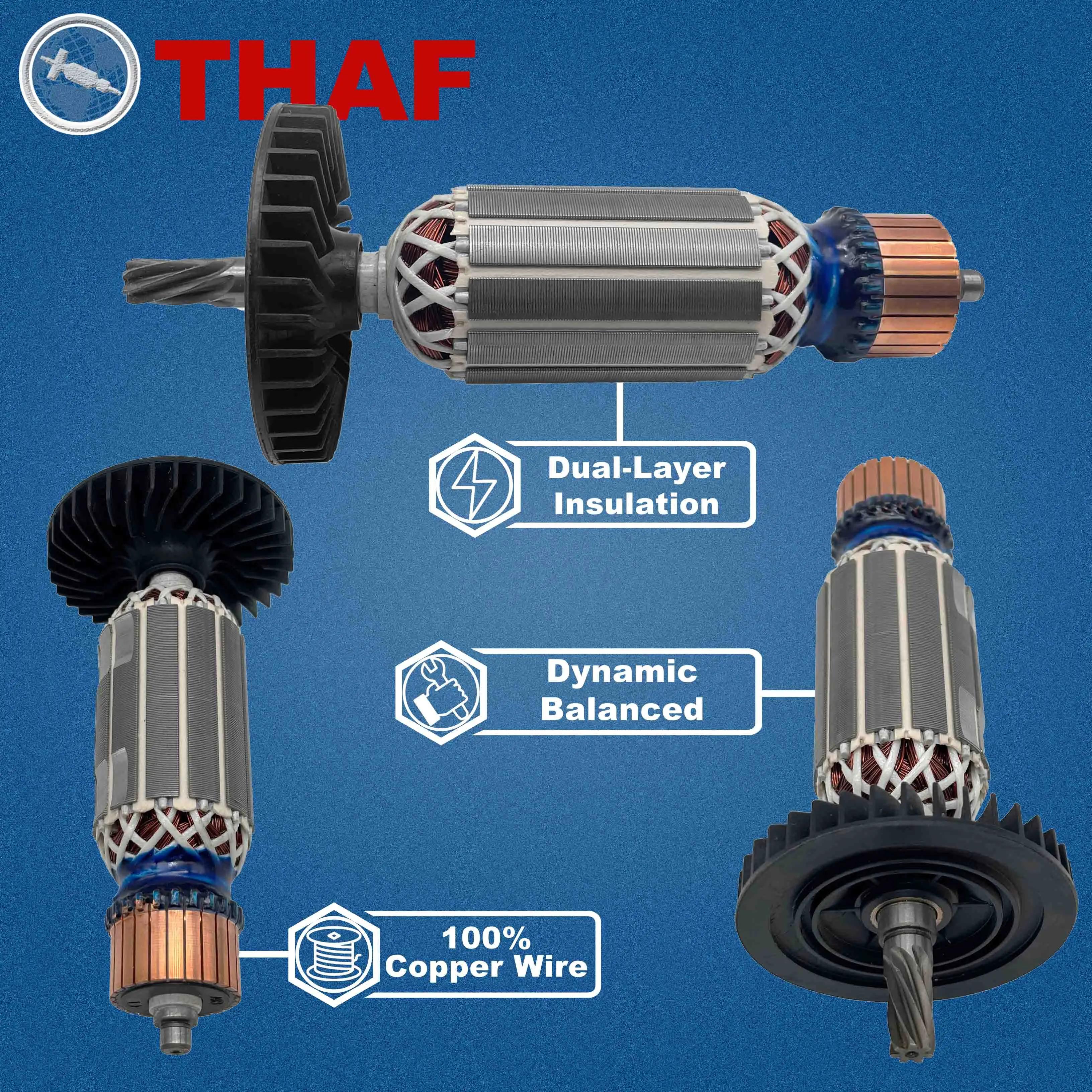 AC 220V 240V GKS190 GKS165 Induit Rotor pour BOSCH Scie Circulaire A Main Pièces de rechange