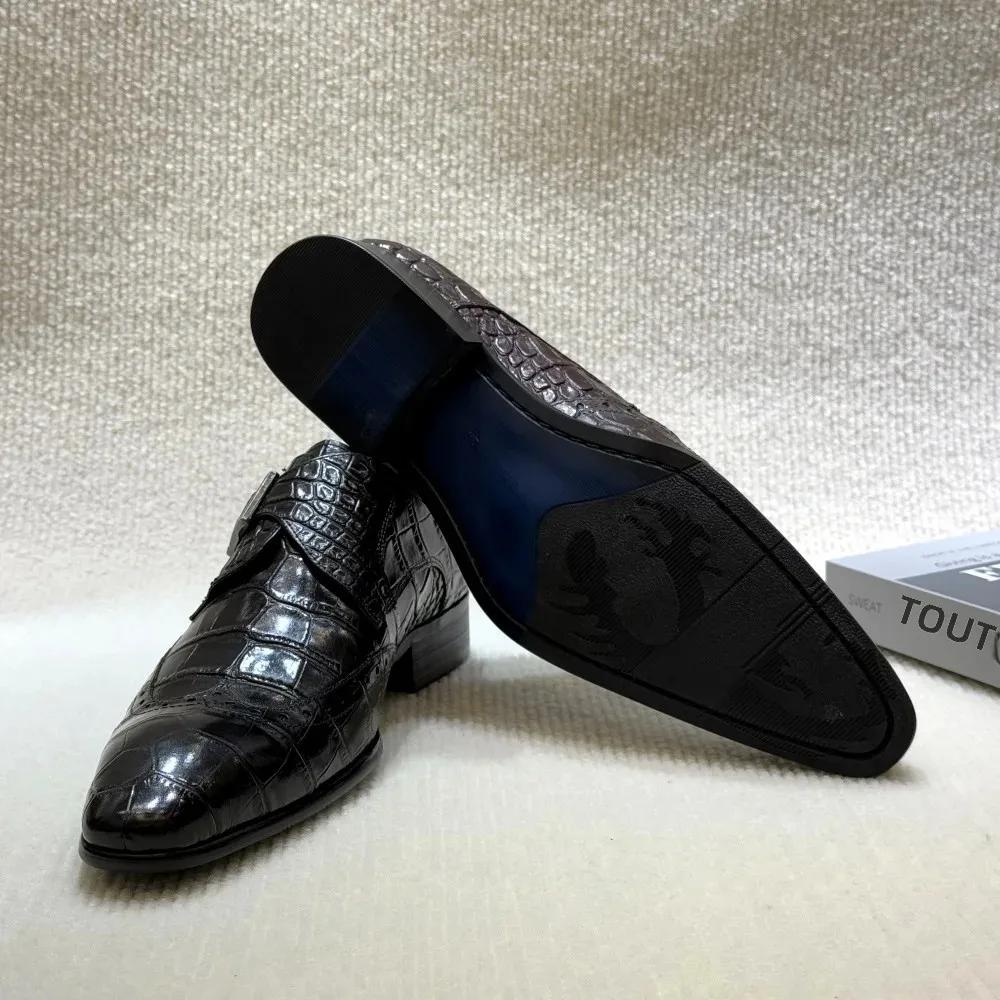 FELIX CHU mocassins formels à enfiler en cuir véritable pour hommes