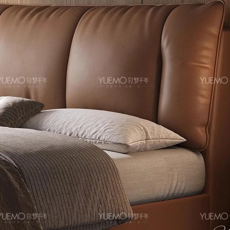 Cadre rembourré lit Queen tête de lit rangement minimaliste Spac lit moderne luxe dormir Mobilier Maison accessoires