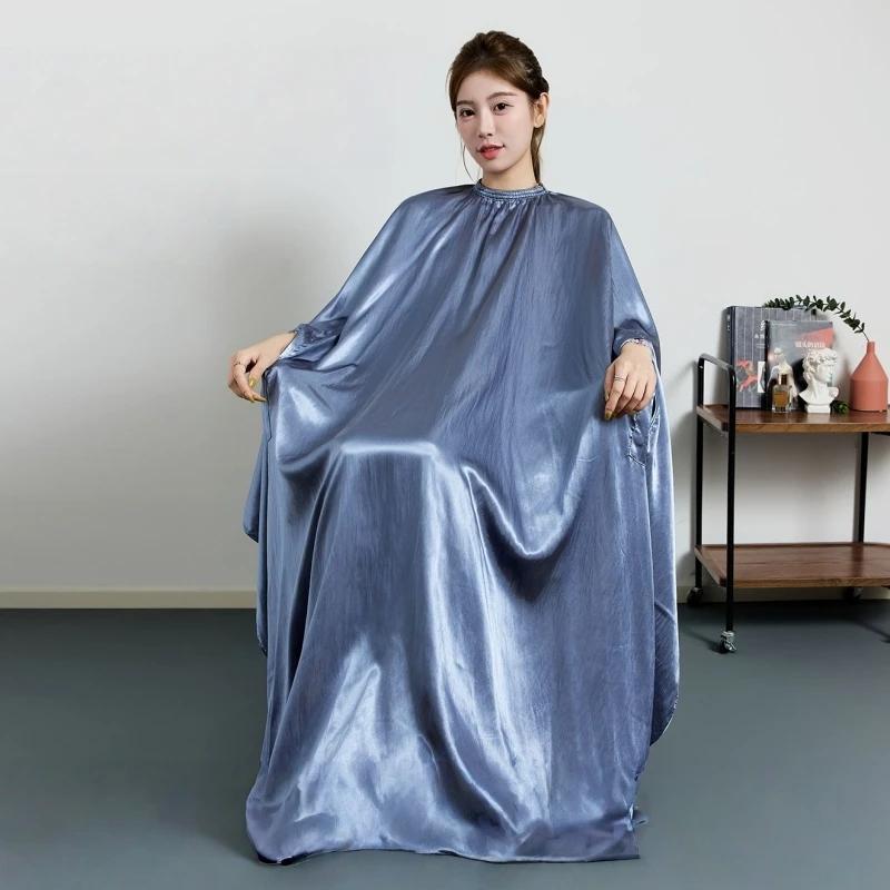 Grande taille Salon de coiffure coupe de cheveux enveloppement à manches longues coiffeur Robe Anti