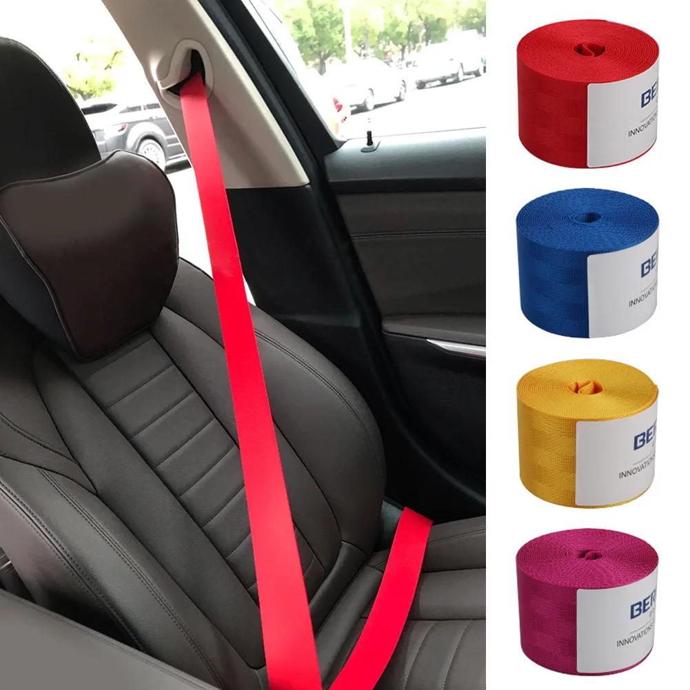 Ceinture de sécurité de voiture 4.8cm de large, siège de course modifié, couleur, harnais, sangle 3.6 M/rouleau, ceinture de sécurité universelle pour enfants