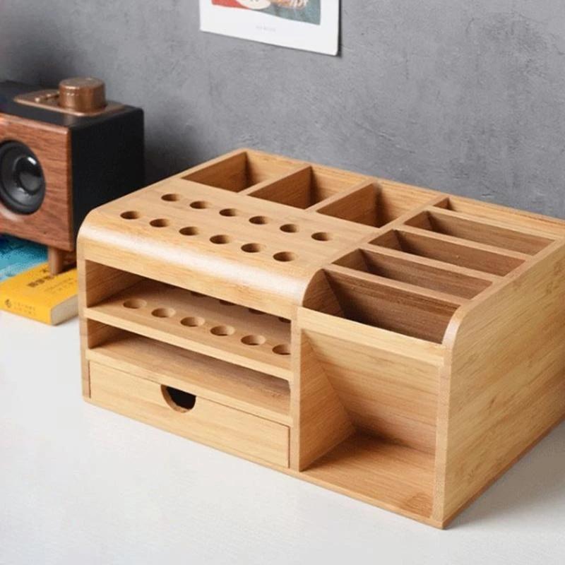 Boîte rangement multifonctionnelle en bois