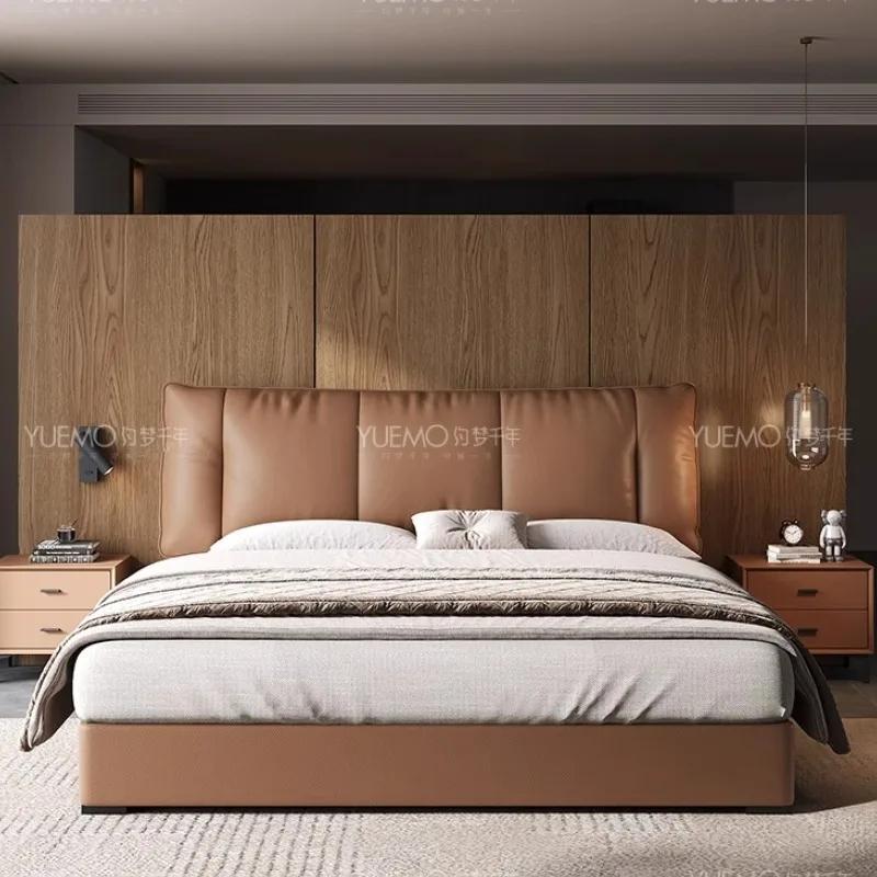 Cadre rembourré lit Queen tête de lit rangement minimaliste Spac lit moderne luxe dormir Mobilier Maison accessoires