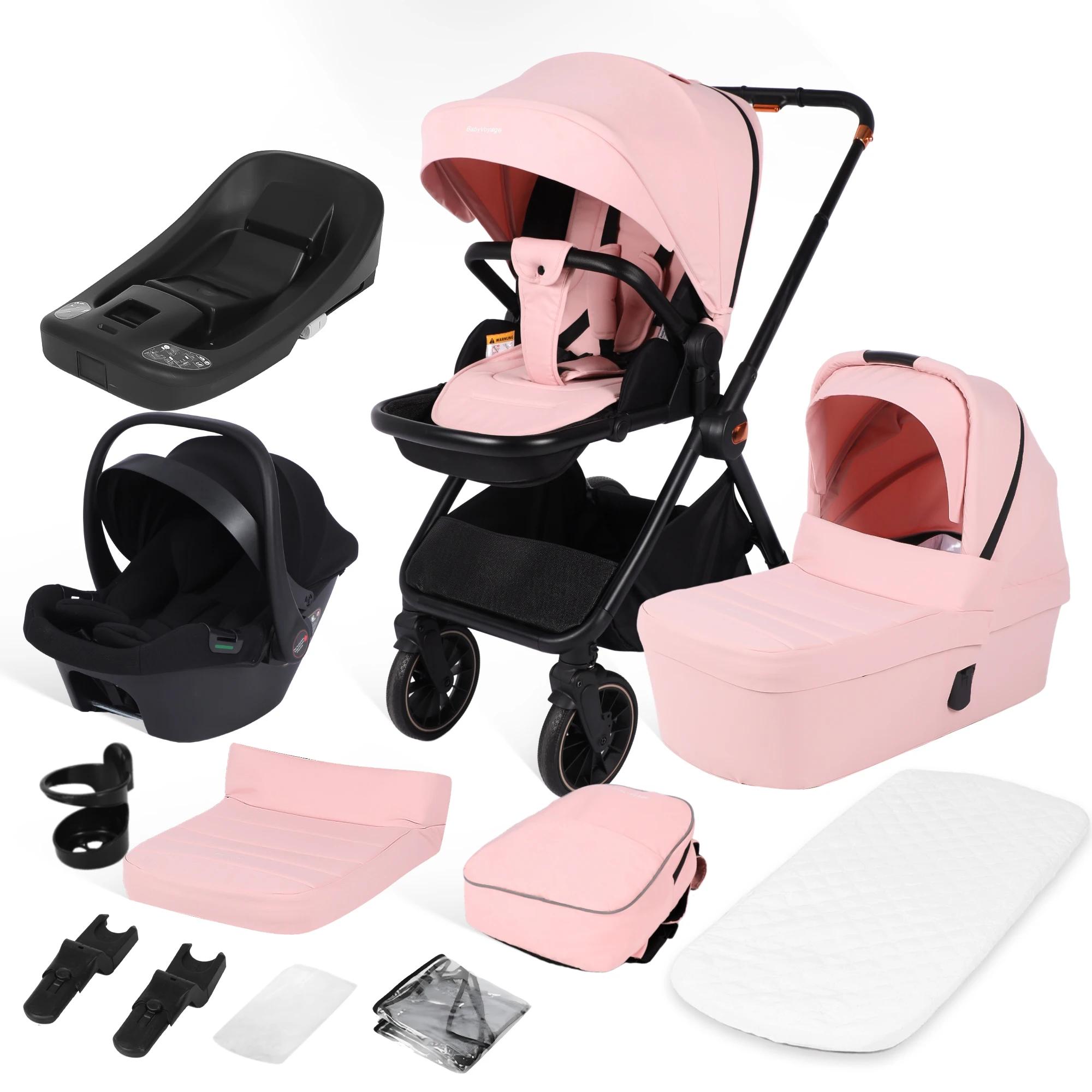 Poussette bébé 4 en 1 avec siège auto pour bébé et base ISOFIX