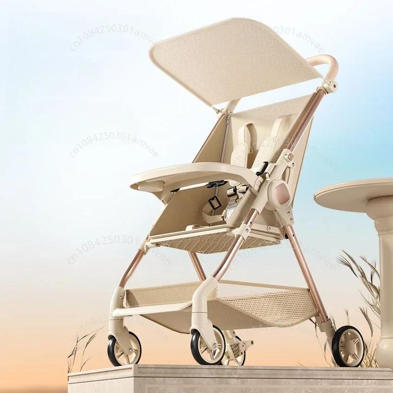 Poussette bébé ultra-légère pliable avec dossier réglable, poussette parapluie de poche de voyage, poussette bébé simple avec escalade de salle à manger