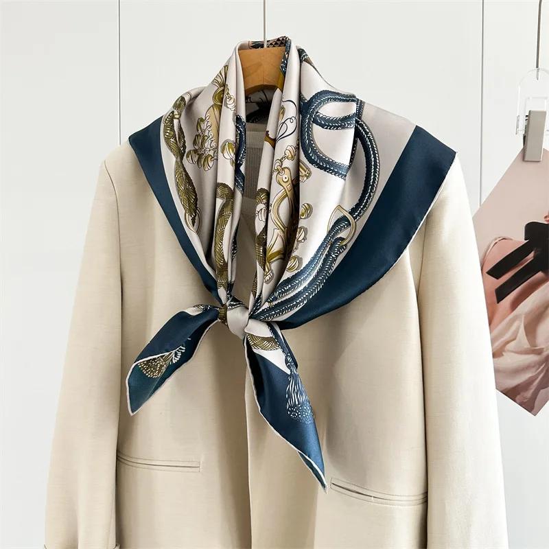 Foulard 100% Soie Motif Cheval, Bandanas Carrés, Châles à Bords Roulés, Accessoires de Vêtements, Décoration pour Cheveux, Sacs et Ceintures, Cadeau pour Mère