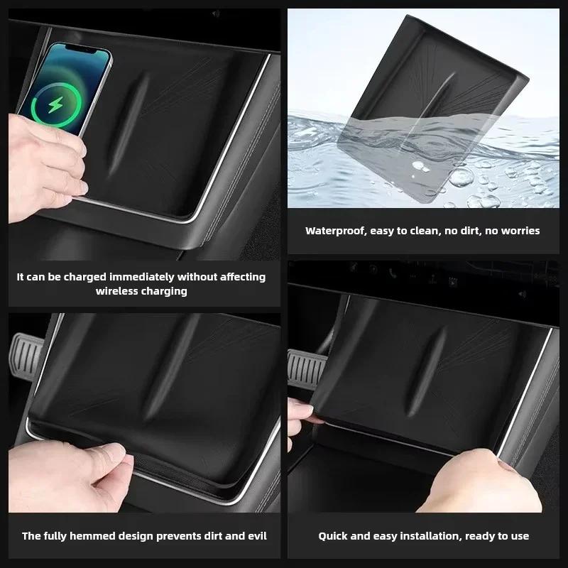 Tapis antidérapant en gel de silice pour charge sans fil de la console centrale de voiture