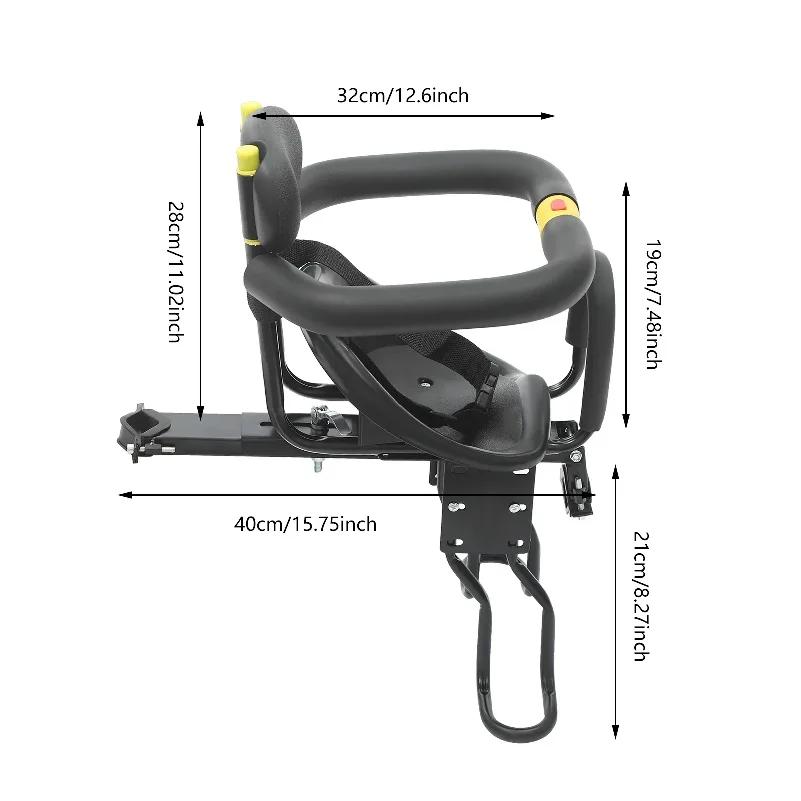 Siège enfant avant réglable pour vélo, NOUVEAU siège de vélo pour 1-5 ans, capacité de charge de 35 kg avec ceinture de sécurité et pédales