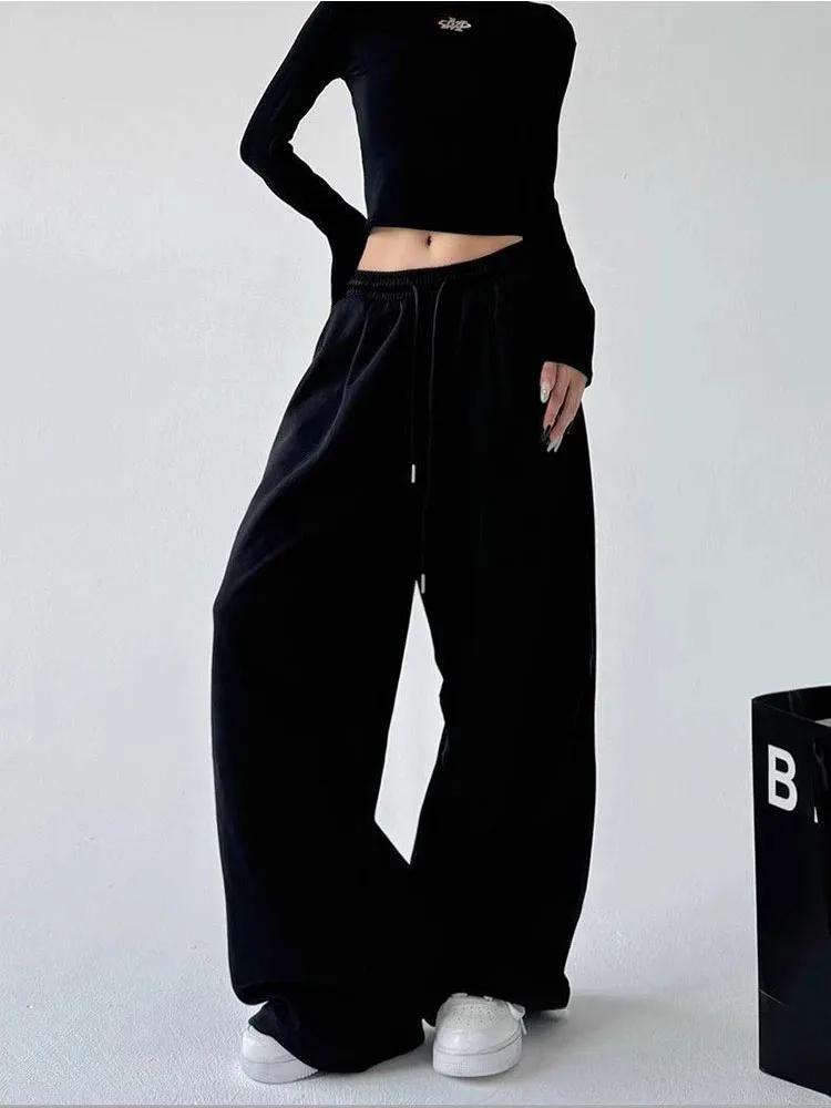Pantalon de survêtement Y2K Harajuku à jambe large pour femme