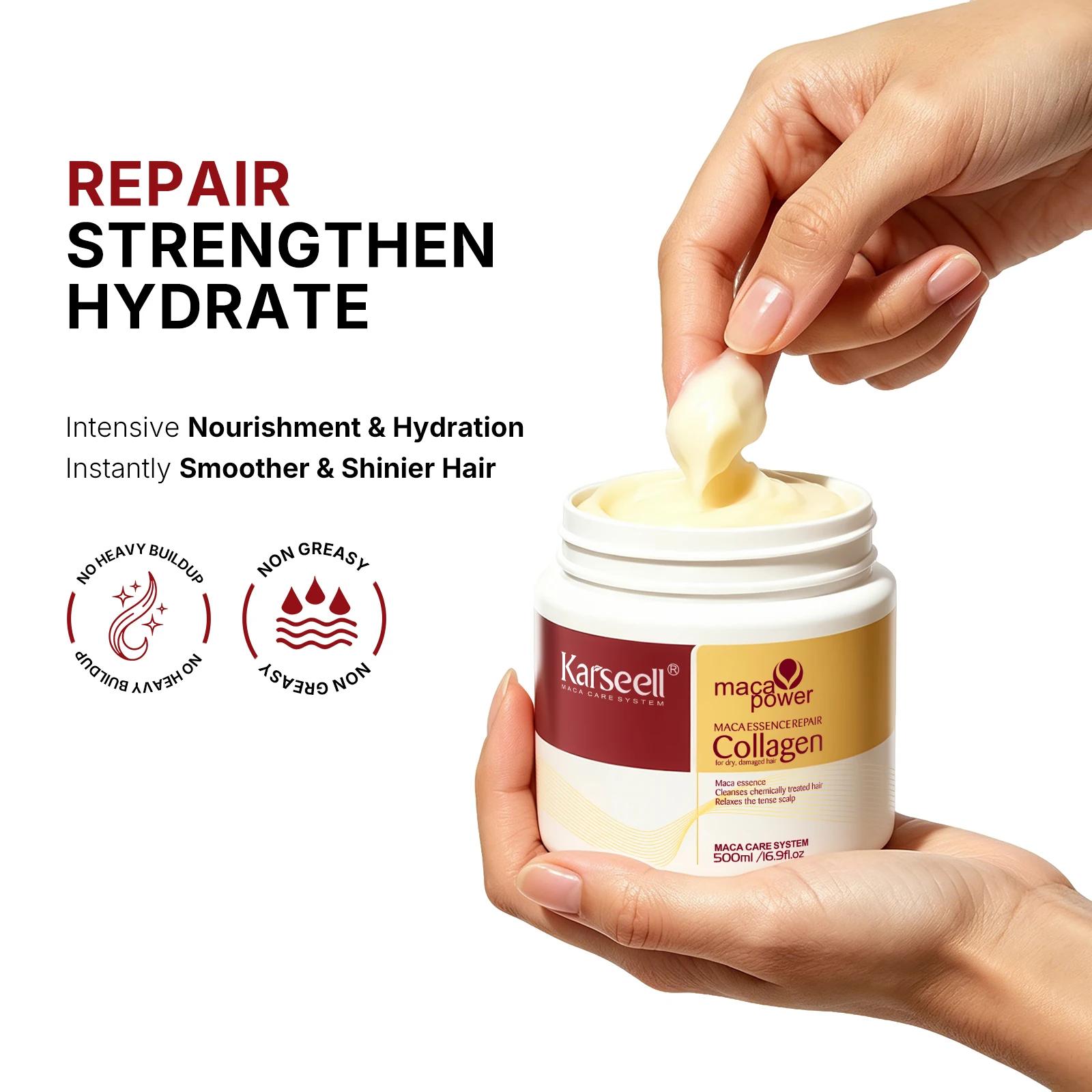 Karseell traitement capillaire au collagène réparation profonde conditionnement huile d'argan masque