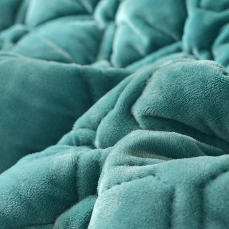 Couvre-lit matelassé en velours à carreaux